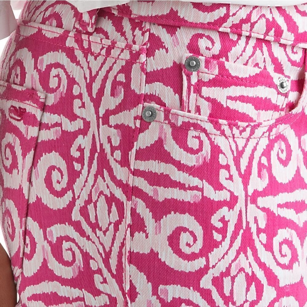 Vineyard Vines Pink & White Damask Scroll Print Stretch Skinny Jeans - Picture 5 of 12